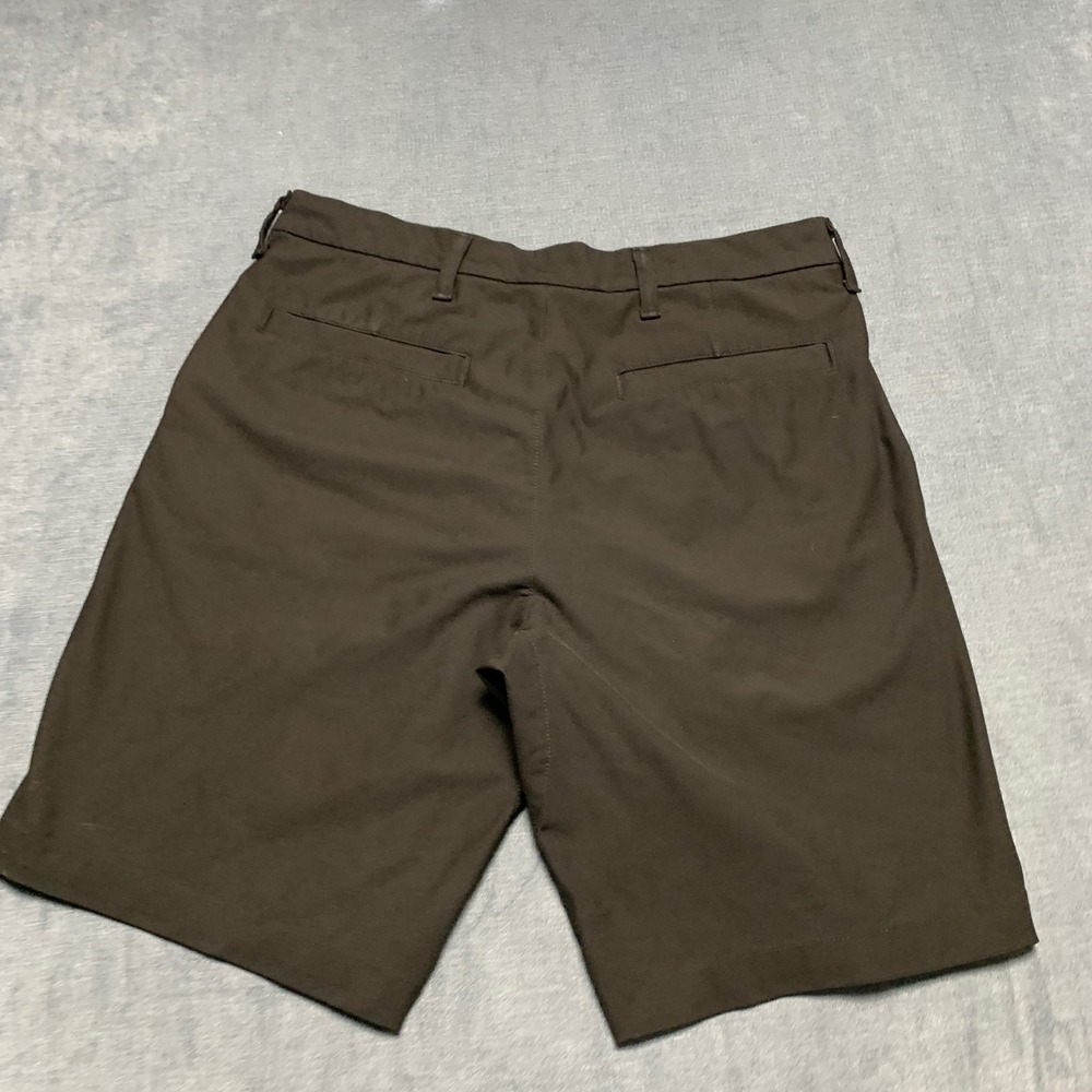 Swiss Tech Chino Shorts Mens 32 Rich Black Slash Pockets Flat Front Classic